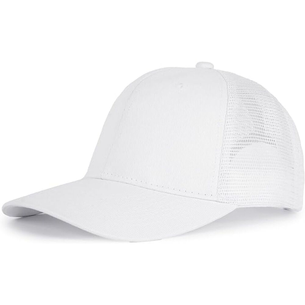 Unisex Mesh White Washed 100% Cotton Adjustable Size Strap Classic Baseball Cap